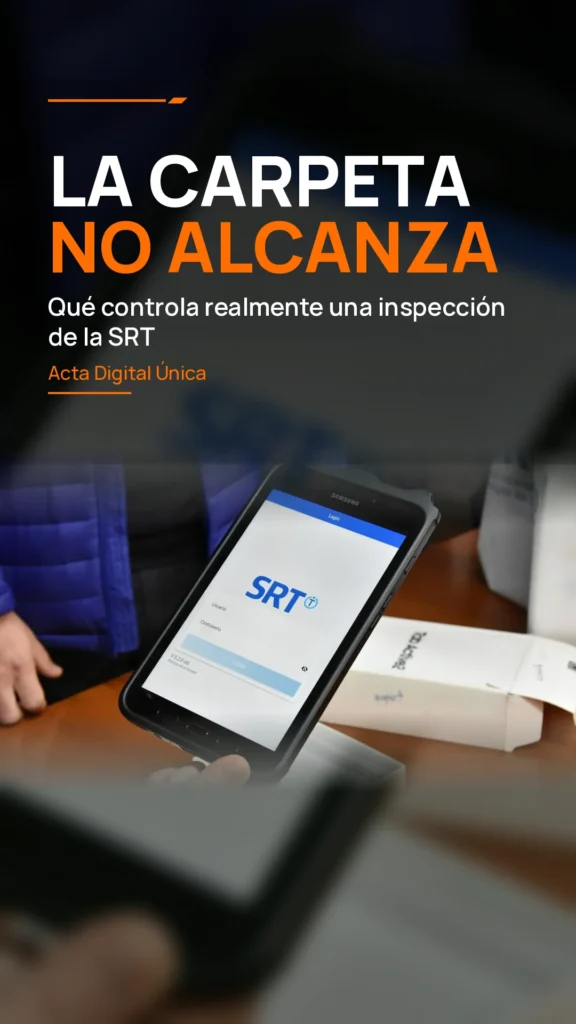 Portada sobre qué controla la SRT en una inspección mediante un Acta Digital Única
