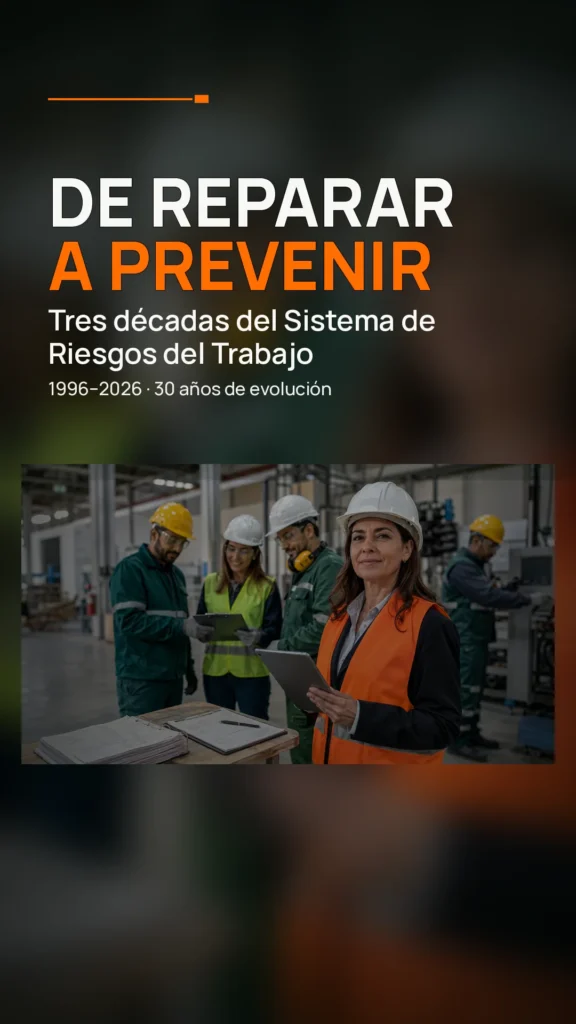 Portada sobre los 30 años del Sistema de Riesgos del Trabajo y la evolución de la prevención